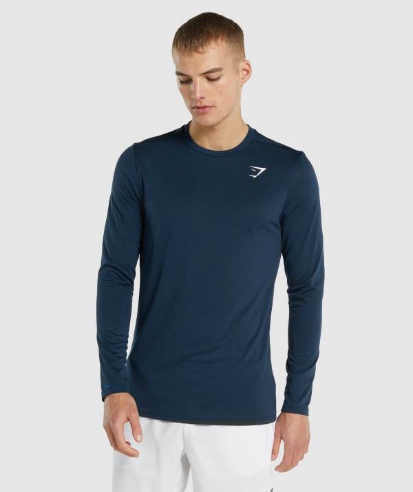 Panske Mikiny Gymshark Arrival Long Sleeve Námornícka Modrá | WM5271098